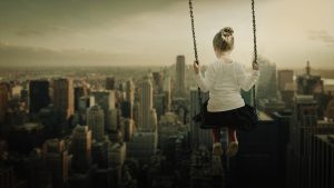 girl, swing, rock, skyline, skyscraper, outlook, melancholic, surreal, height, fantasy, playground, dream, dreams, swing, fantasy, fantasy, playground, dream, dream, dream, dream, dream, dreams, dreams